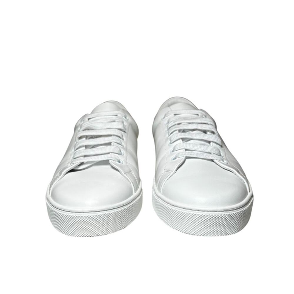 Burberry Men's White Leather Logo Low Top Designer Sneakers Shoes Size 41.5 - Picture 4 of 10